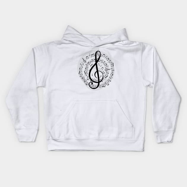 Treble Clef Kids Hoodie by nwsoulacademy